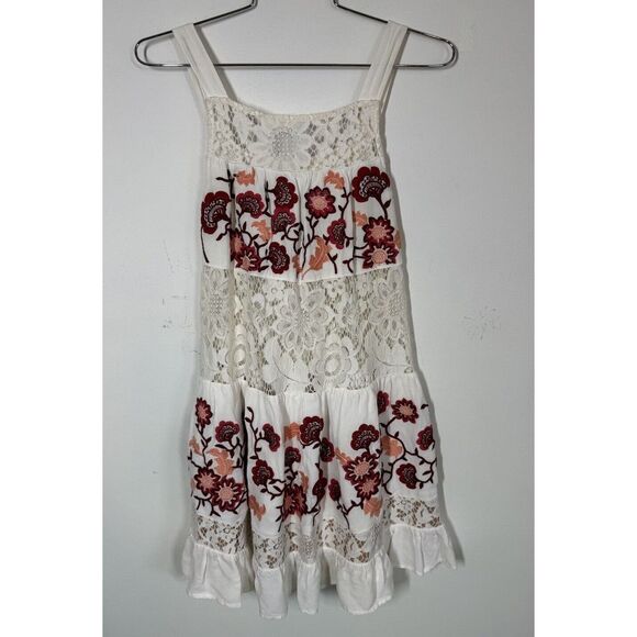 For Love & Lemons Women's Isabella Mini Dress Boho Embroidered Lace Gypsy Size S - Picture 2 of 9